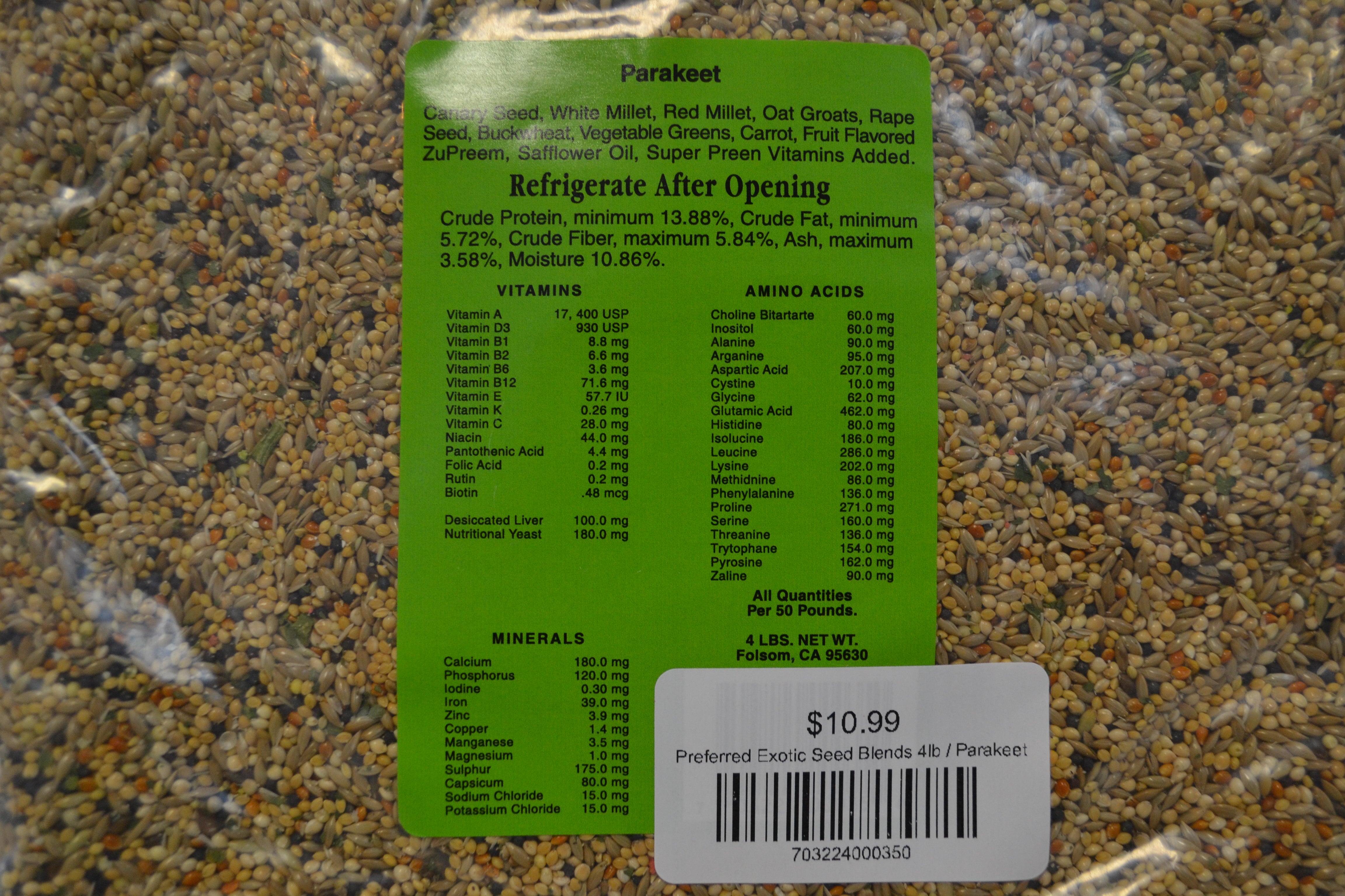Preferred Exotic Parakeet Seed 4lb - Feathered Follies